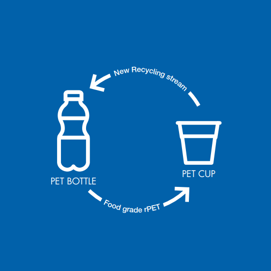 rPET Containers for Food Packaging Bottle-to-Cup Recycling process